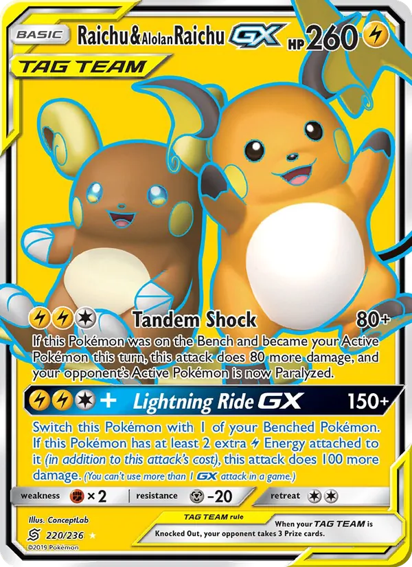 Raichu e Raichu di Alola GX
