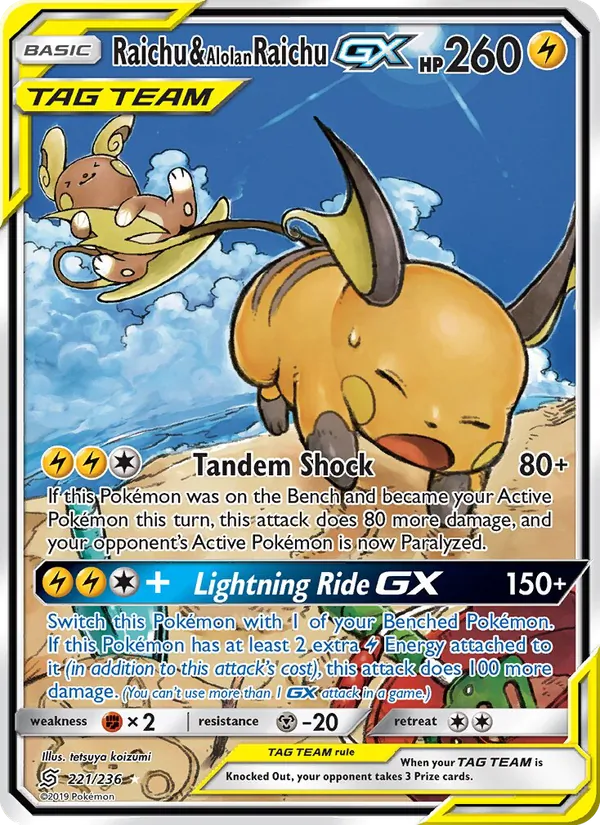 Raichu e Raichu di Alola GX