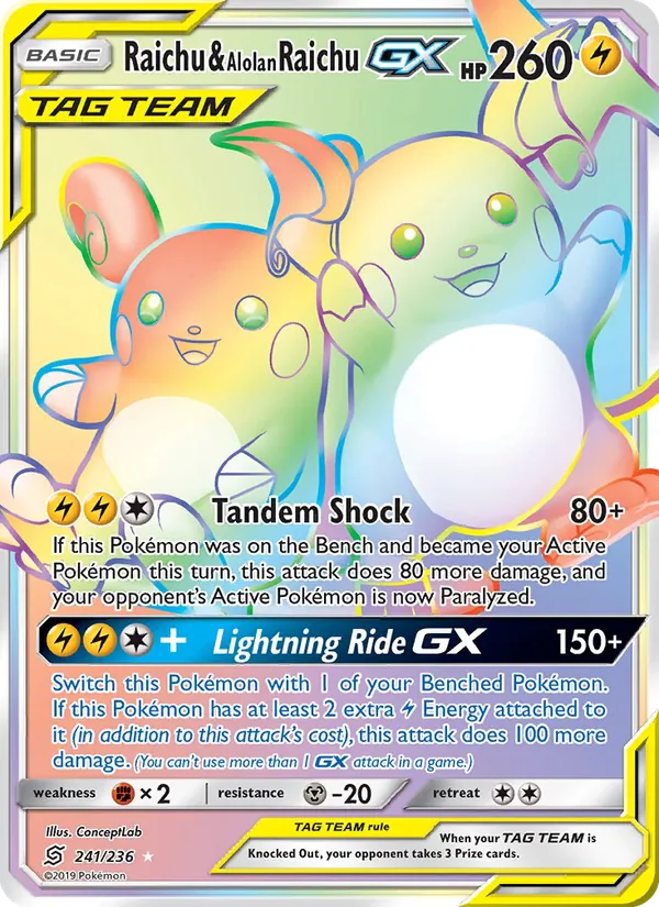 Raichu e Raichu di Alola GX