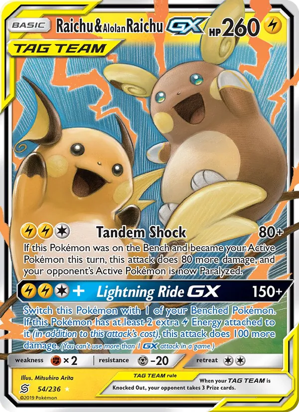Raichu e Raichu di Alola GX
