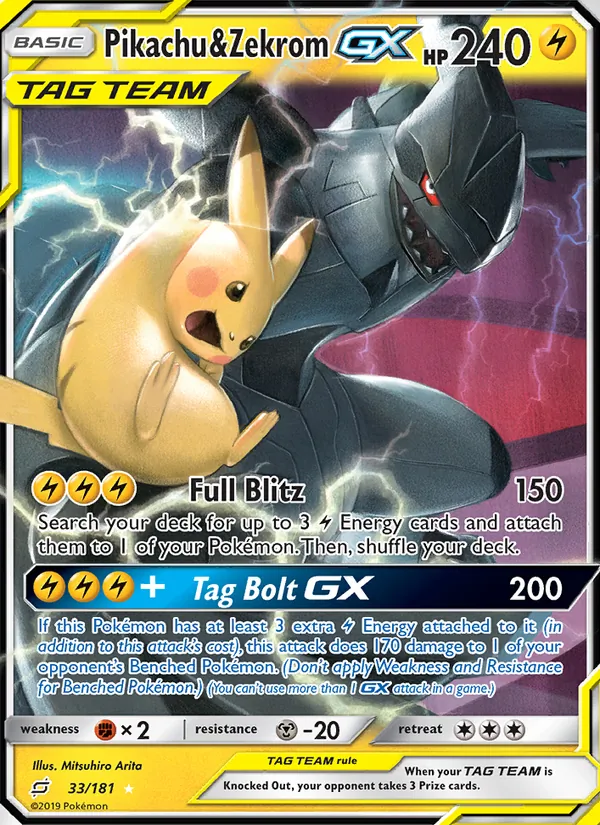 Pikachu e Zekrom GX